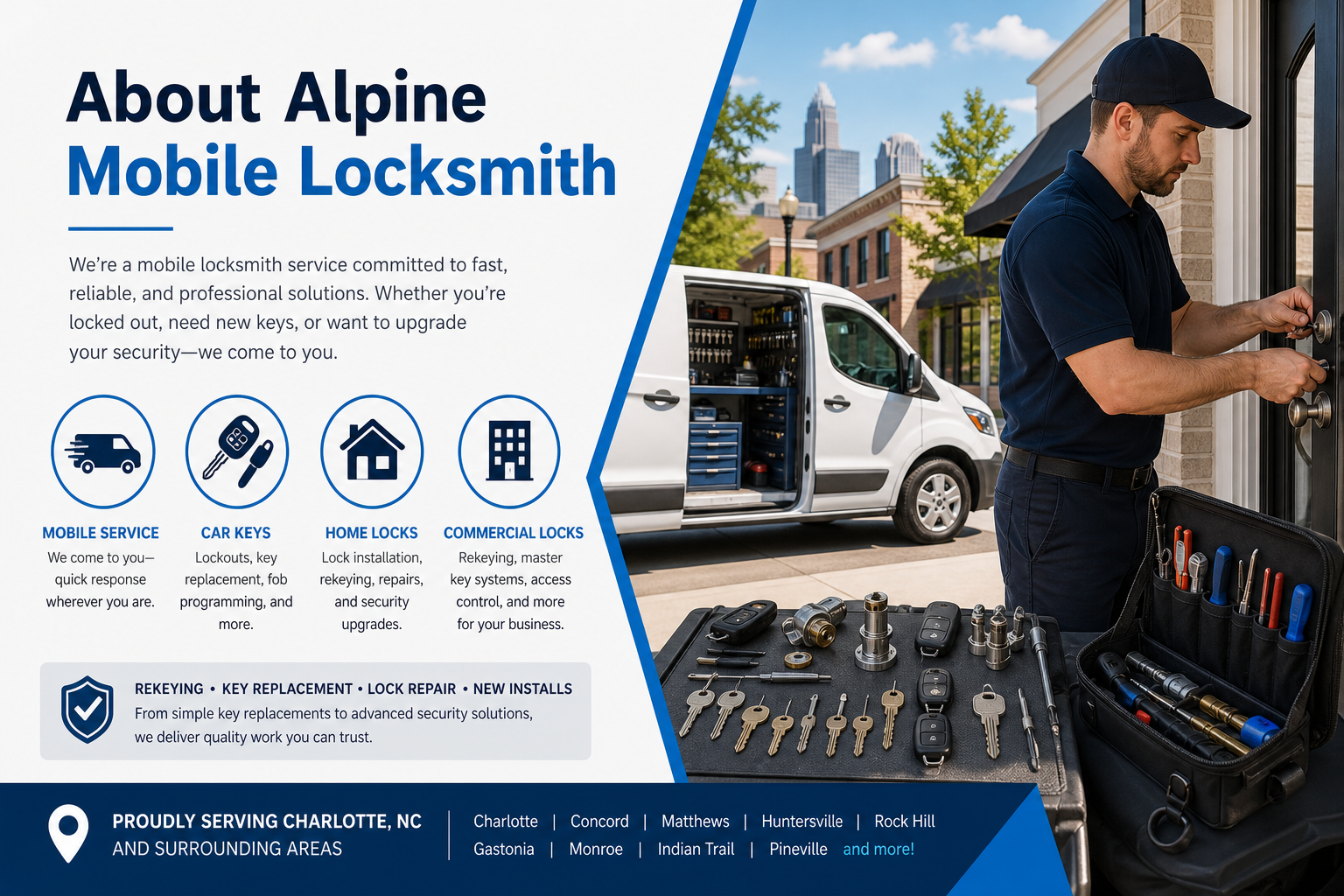 Alpine Mobile Locksmith information for lockouts keys rekeying and lock repairs