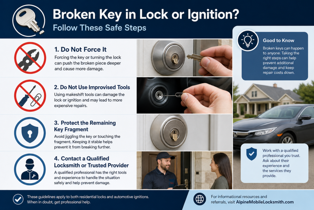 Alpinemobilelocksmith Broken Key Emergency Help Avoid Force