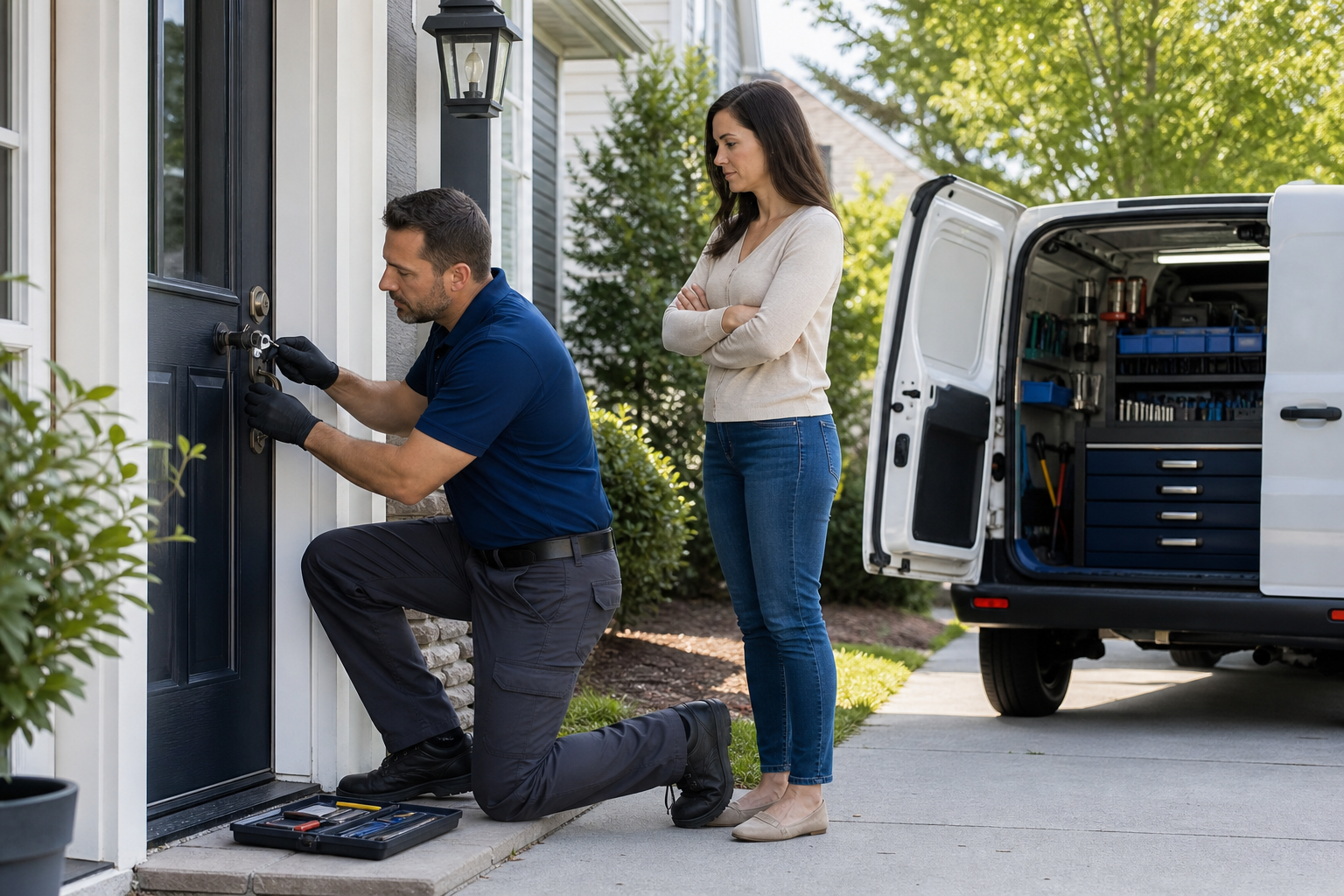 Local lock repair service information and service options