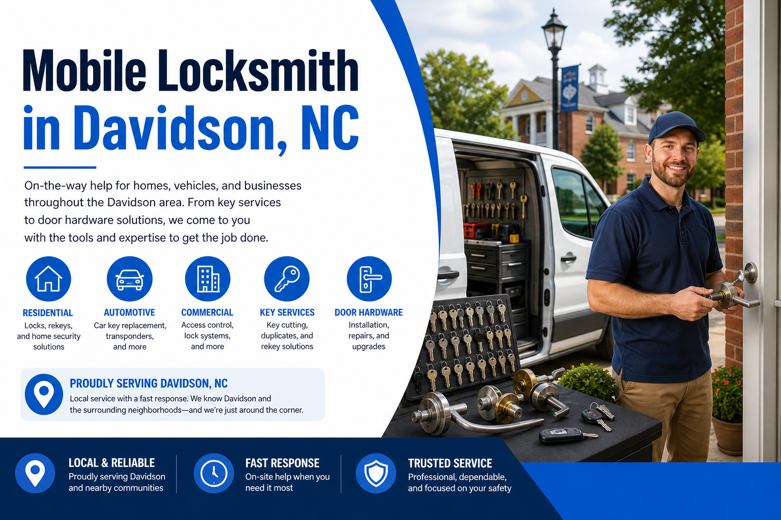 Mobile Locksmith in Davidson NC from Alpine Mobile Locksmiths